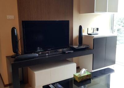 Modern living room with TV setup