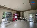 Lobby area with vending machines and water bottles