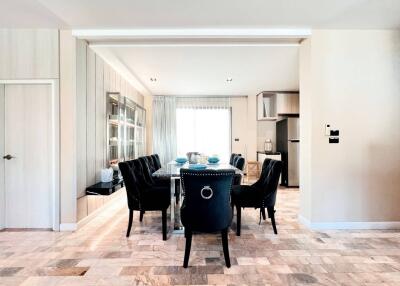 Modern dining room with table and chairs