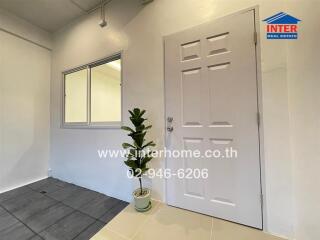 Entryway with a potted plant and window