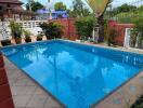 Outdoor swimming pool in a garden