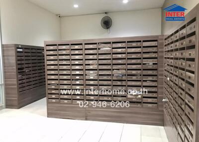 Mailboxes in the building lobby