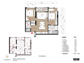 Two-bedroom condo furniture layout