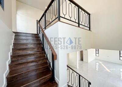 Staircase and open upper landing in a modern house