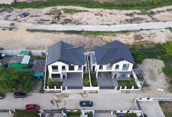 Aerial view of two modern houses