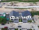 Aerial view of two modern houses