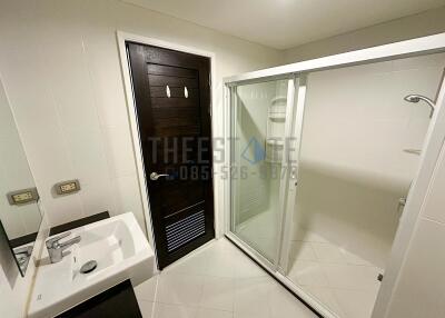 Modern bathroom with shower and sink