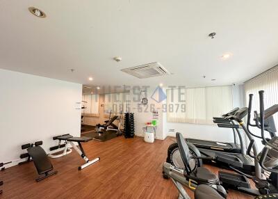 Gym with various exercise equipment