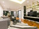 Modern living room with stylish decor and furnishings