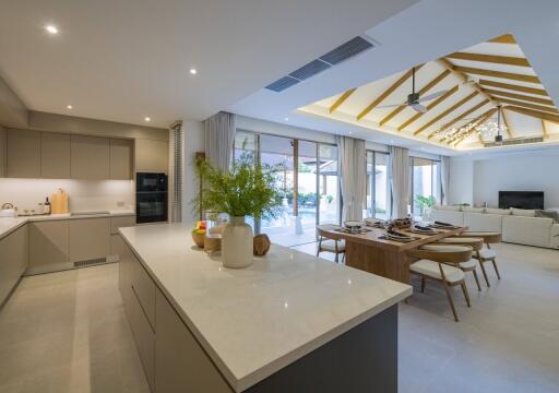 Modern open-plan kitchen and living area