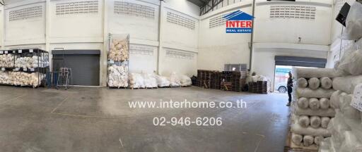 Spacious warehouse with storage materials