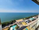 Balcony view over beach with clear blue sea