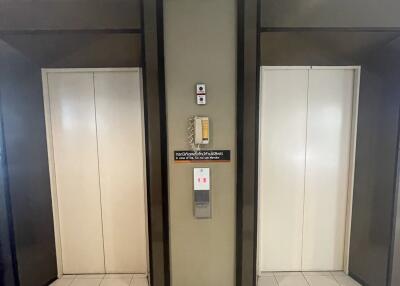 Elevator lobby with two elevators