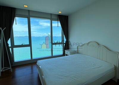 bedroom with sea view and large window