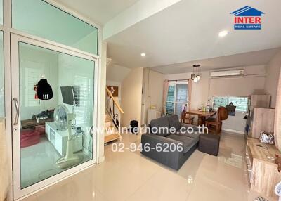 living room and dining area with modern furnishings