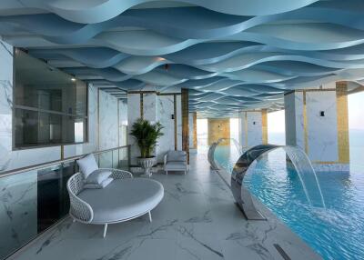 Luxurious indoor pool with modern design