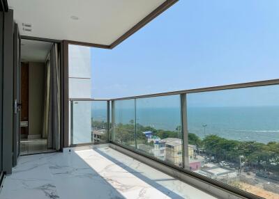 Spacious balcony with ocean view