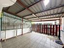 Carport with a corrugated metal roof