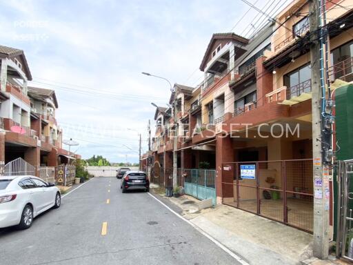 Street view of residential buildings