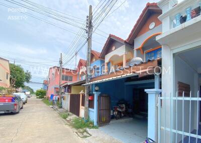 Exterior view of residential buildings in a neighborhood