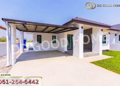 Modern single-story house with carport