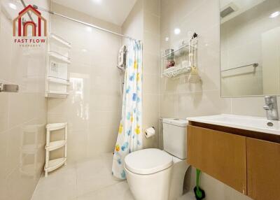 modern bathroom with shower and toilet