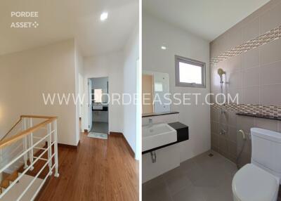 Staircase and bathroom in a modern home