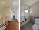 Staircase and bathroom in a modern home