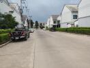 Street view of neighborhood with modern houses