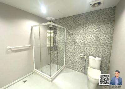 Modern bathroom with shower and toilet