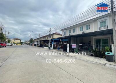 Street view of residential buildings