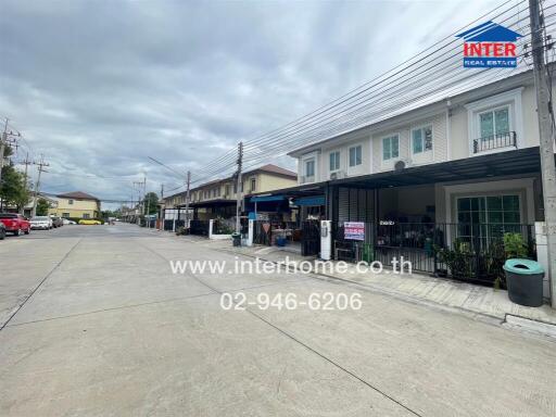 Street view of residential buildings