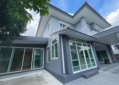 Exterior view of a modern two-story house