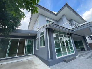 Exterior view of a modern two-story house