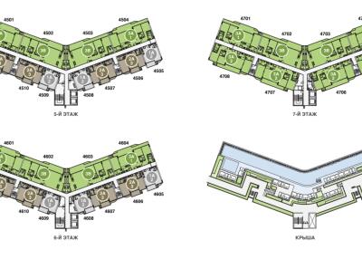 Floor plan of a residential building showcasing multiple floors