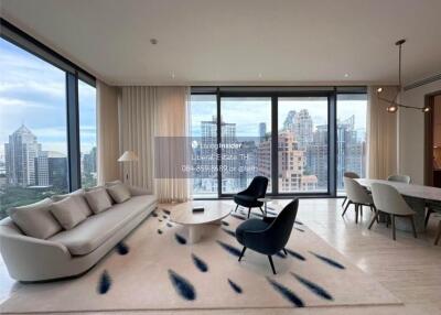 Modern living room with city view