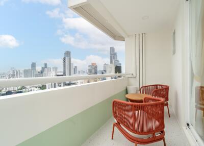 balcony with city view