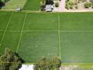 Aerial view of green agricultural land