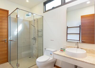 Modern bathroom with glass shower