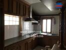 kitchen with wooden cabinets and modern appliances