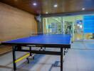 Recreational area with table tennis setup