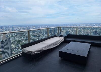 Spacious balcony with panoramic city view