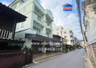 Exterior view of a residential building on a street