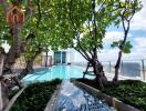 Rooftop pool with garden