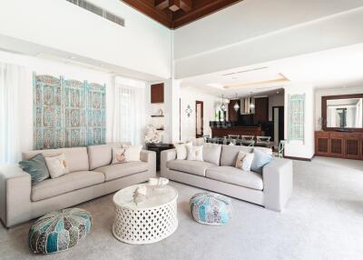 Spacious and elegantly designed living room with modern furniture