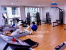 Fully equipped gym with various exercise machines