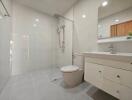 Modern bathroom with glass shower