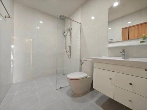 Modern bathroom with glass shower