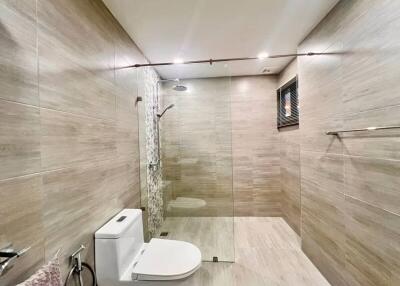 Modern bathroom with walk-in shower