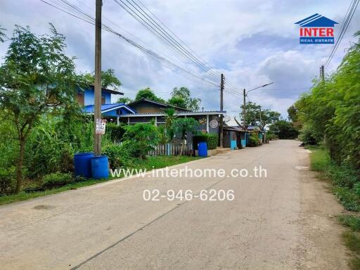 Street with residential buildings